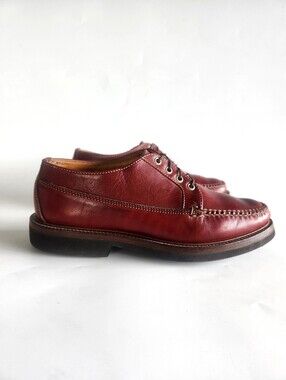 Vtg Orvis by Gokey Mens 8.5  Bison Leather Blucher Moc Handmade USA Gumlite Sole